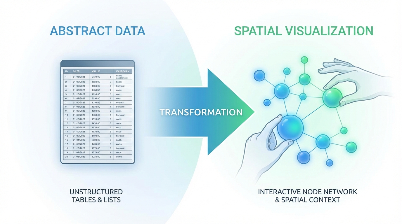 Spatial Visualization: Transforming abstract data into touchable interfaces