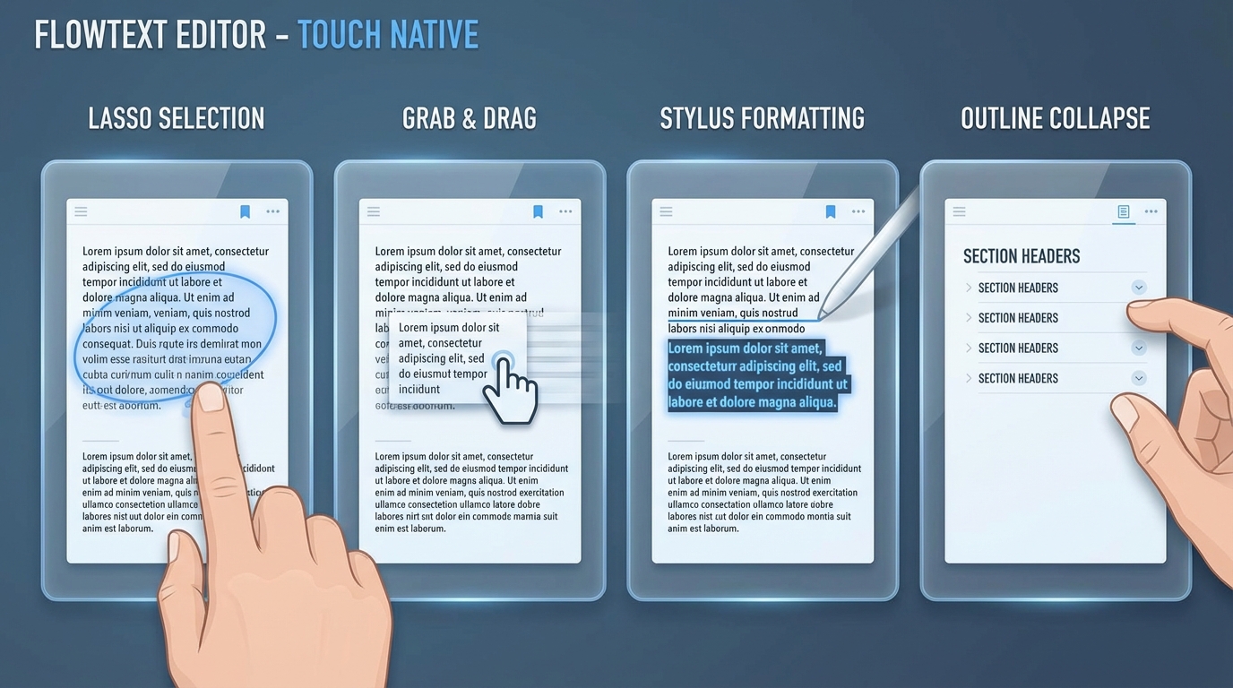 Touch-Native Text Editor: A vision for gesture-driven writing