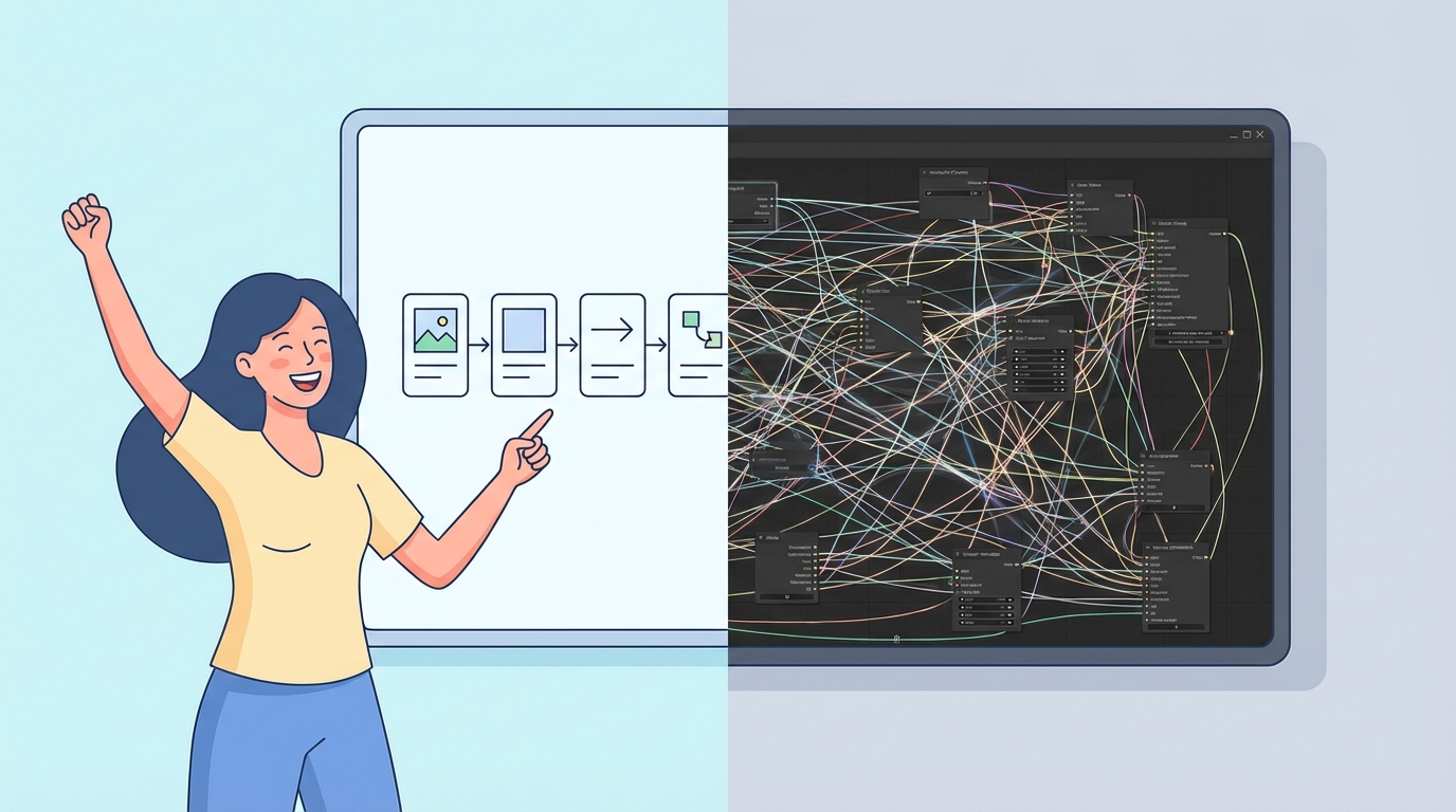 A simple diagram on a whiteboard beats a complex node-based system