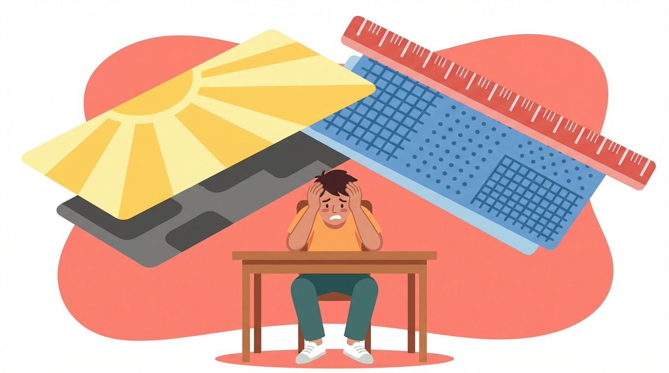 Artist overwhelmed by stacked complexity layers — lighting, materials, scale